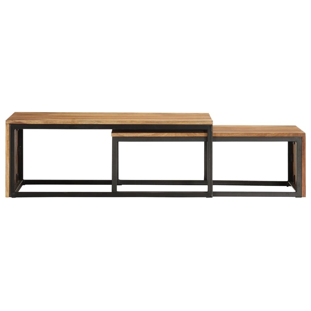 2 pcs Solid Sheesham Wood Nesting Tables E175