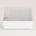High Sided Cat Litter Box Open Top Anti-Stick Plastic White/Gray F244899