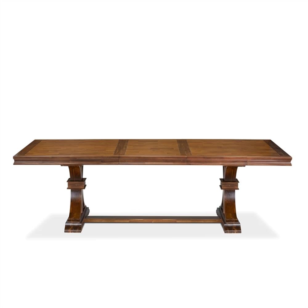 9-Piece Acacia Wood Dining Table Set with Faux Leather Chairs P613