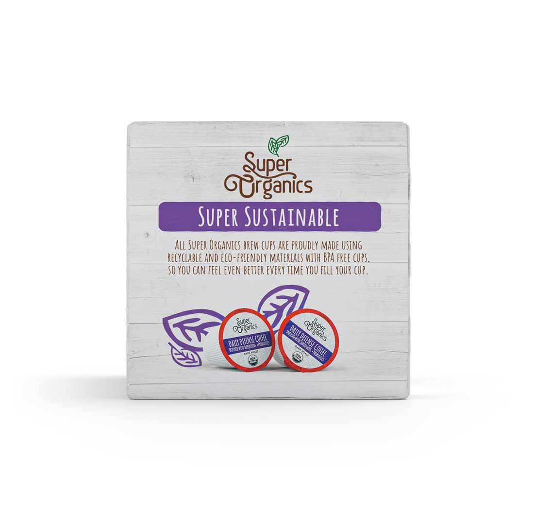Organic Dark Roast Coffee K Cups with Superfoods and Probiotics, 10ct Single Serve Cups X636561