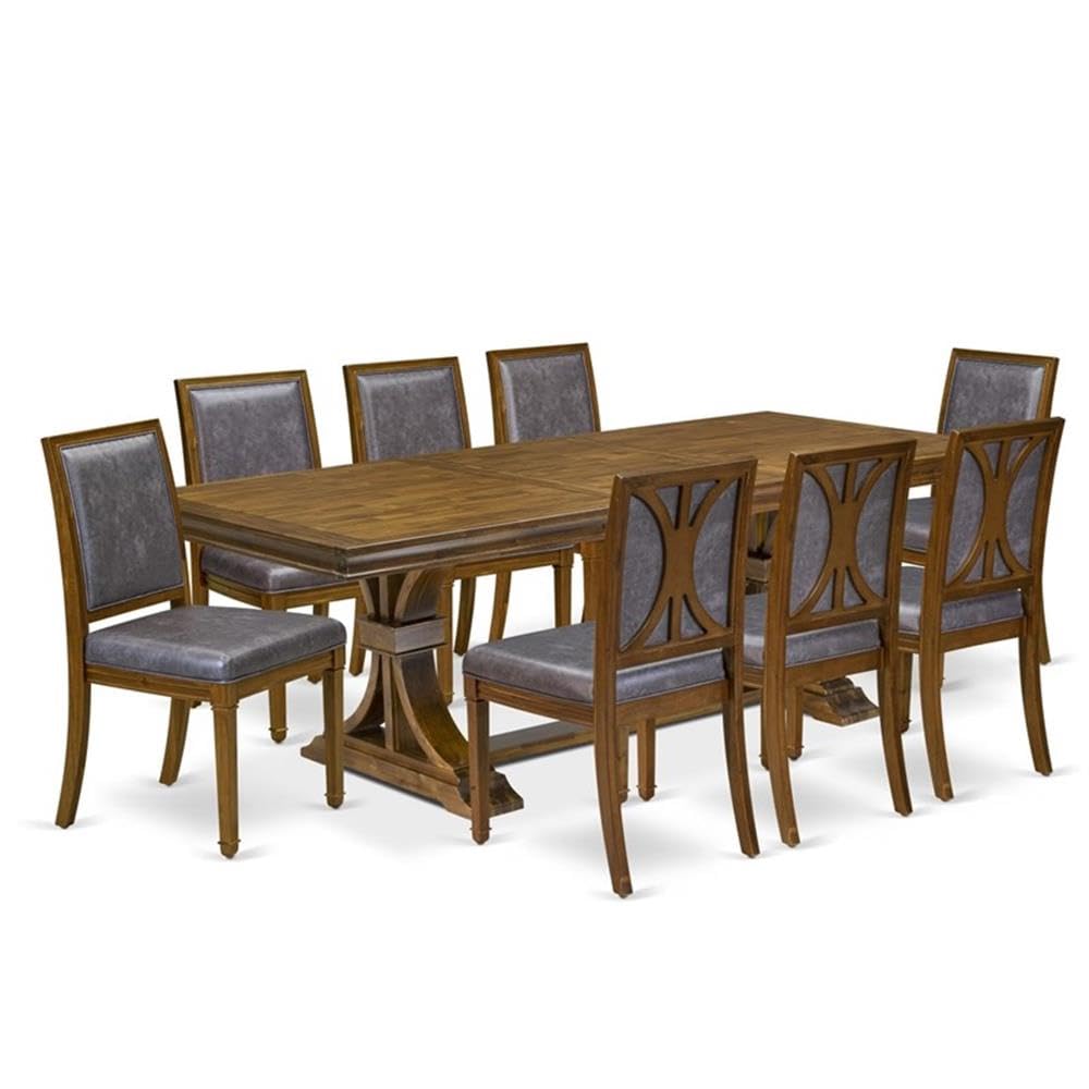 9-Piece Acacia Wood Dining Table Set with 8 Chairs M476529