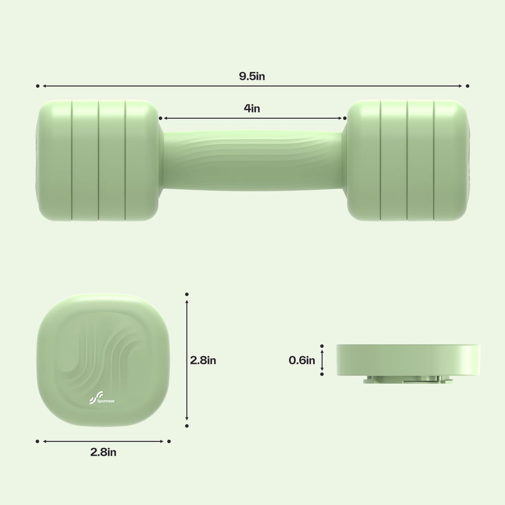 Adjustable Dumbbell Set of 2, 4 in 1 Free Weights with Soft Rubber Handle O349