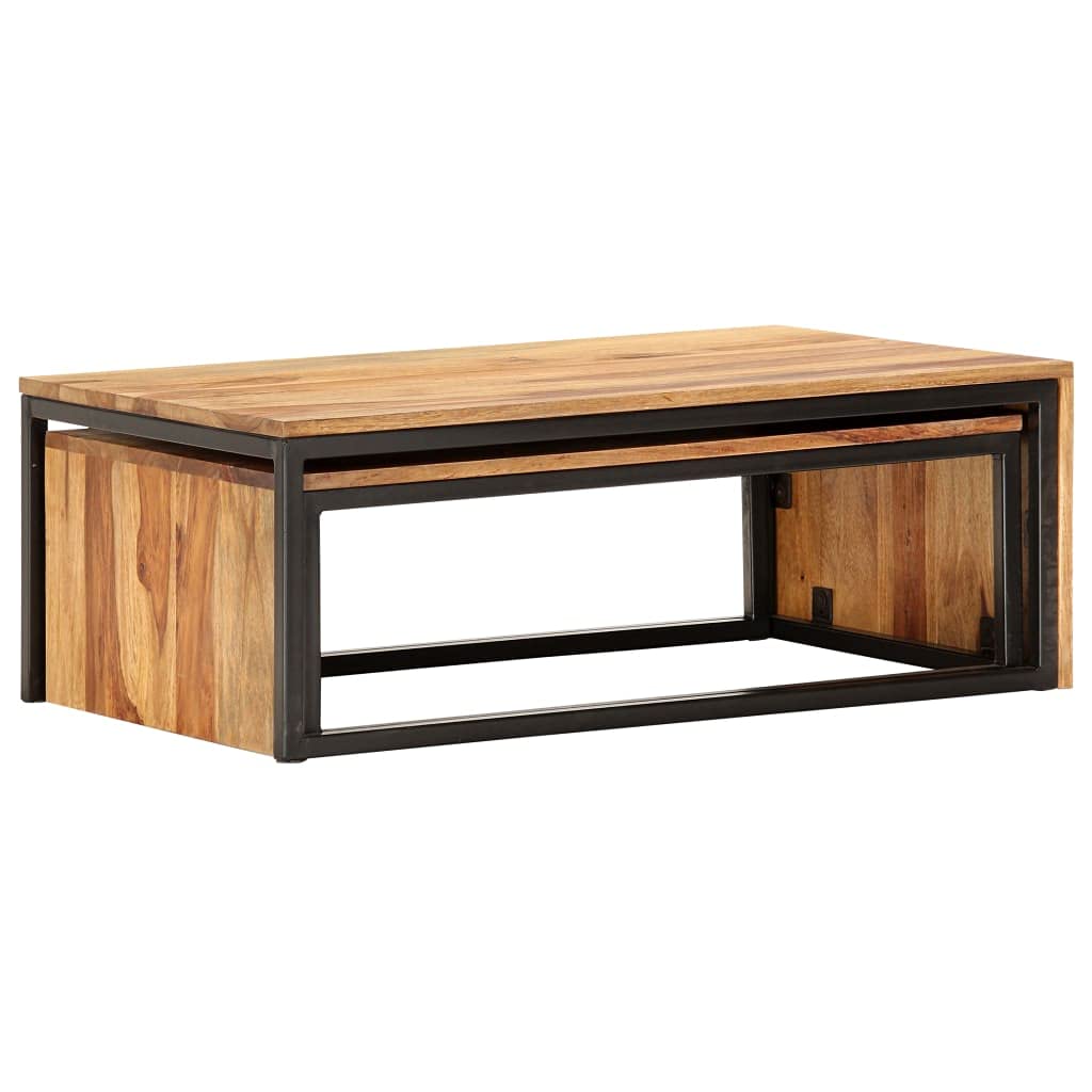 2 pcs Solid Sheesham Wood Nesting Tables E175