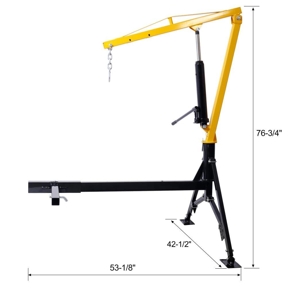 1000 lbs Hydraulic Truck Bed Crane Hoist D73651