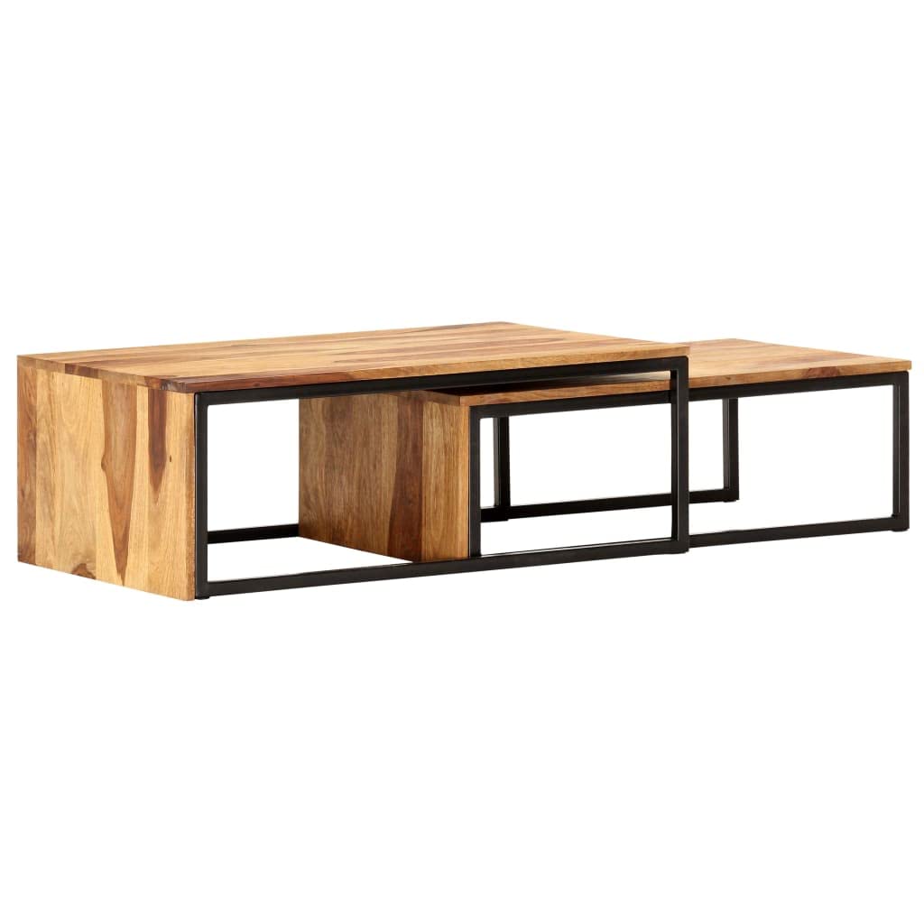 2 pcs Solid Sheesham Wood Nesting Tables E175