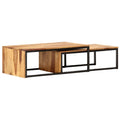 Brown Solid Sheesham Wood Nesting Coffee Table Set of 2 J7062