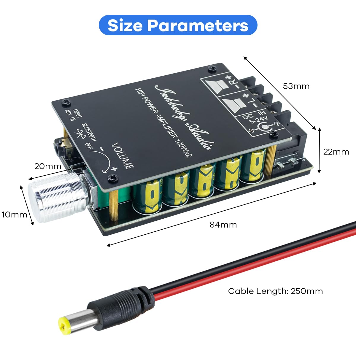 200W Bluetooth 5.0 Stereo Dual Channel Mini Amp Board O617885