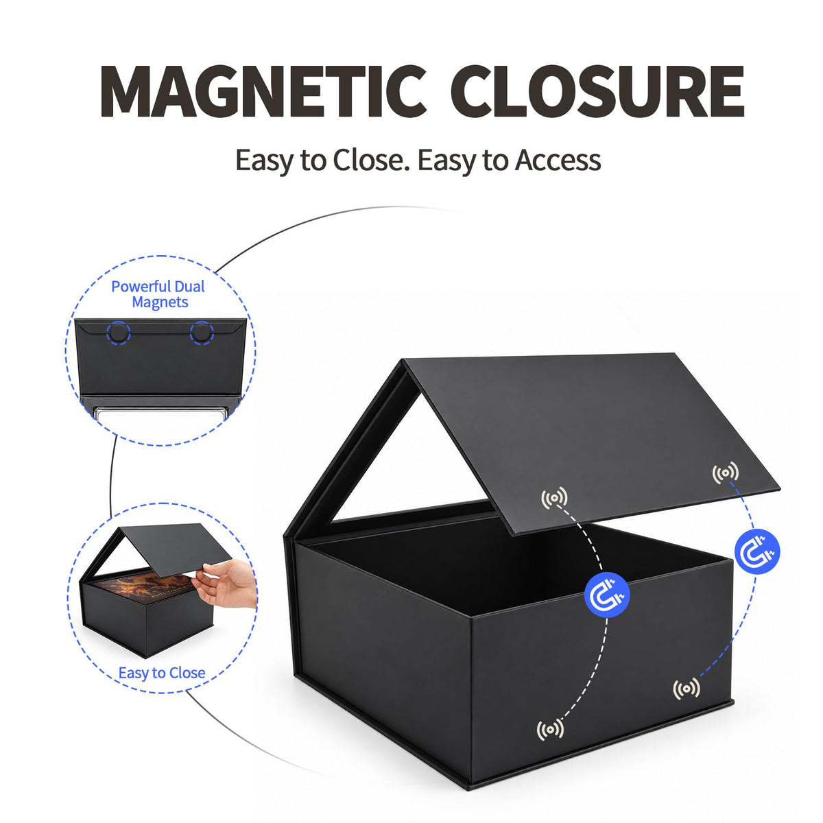 Black Cardboard Magnetic Display Box 4 Pack I839768