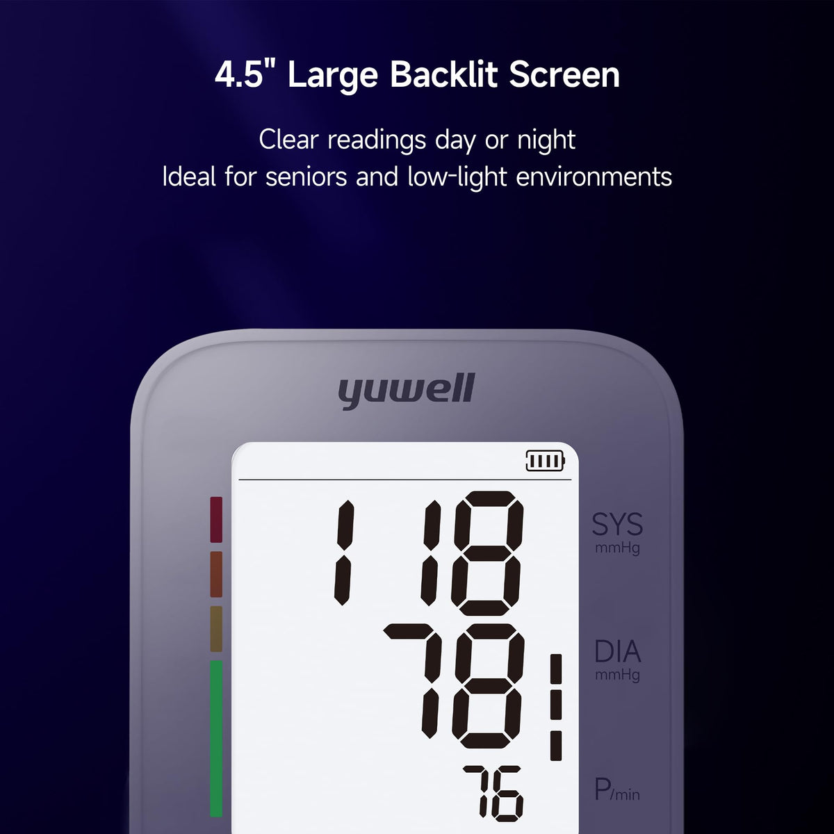 Upper Arm Blood Pressure Monitor with Adjustable Arm Cuff and Backlit Display I820061
