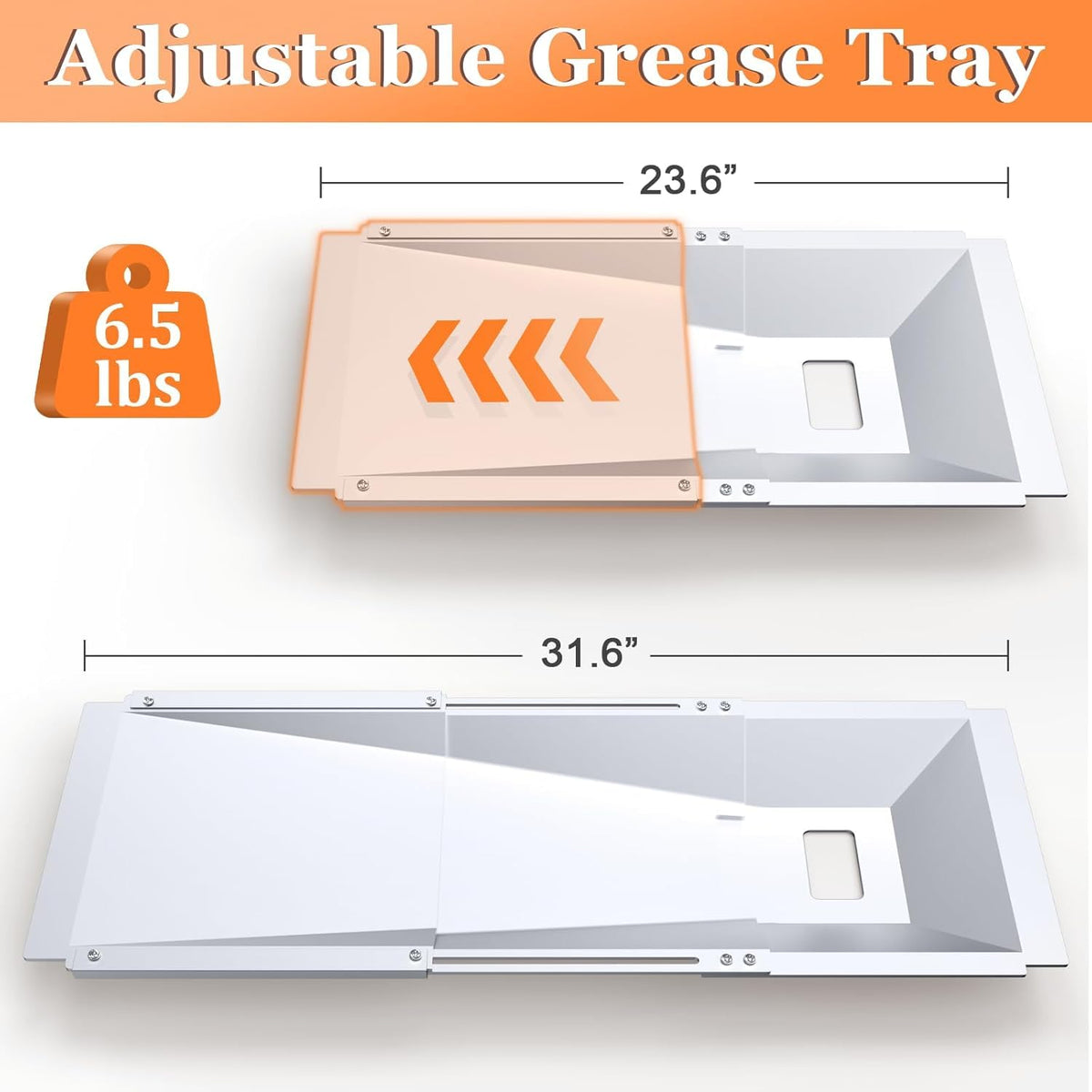 Universal Grease Tray with Catch Pan Adjustable Drip Pan for Gas Grill K888