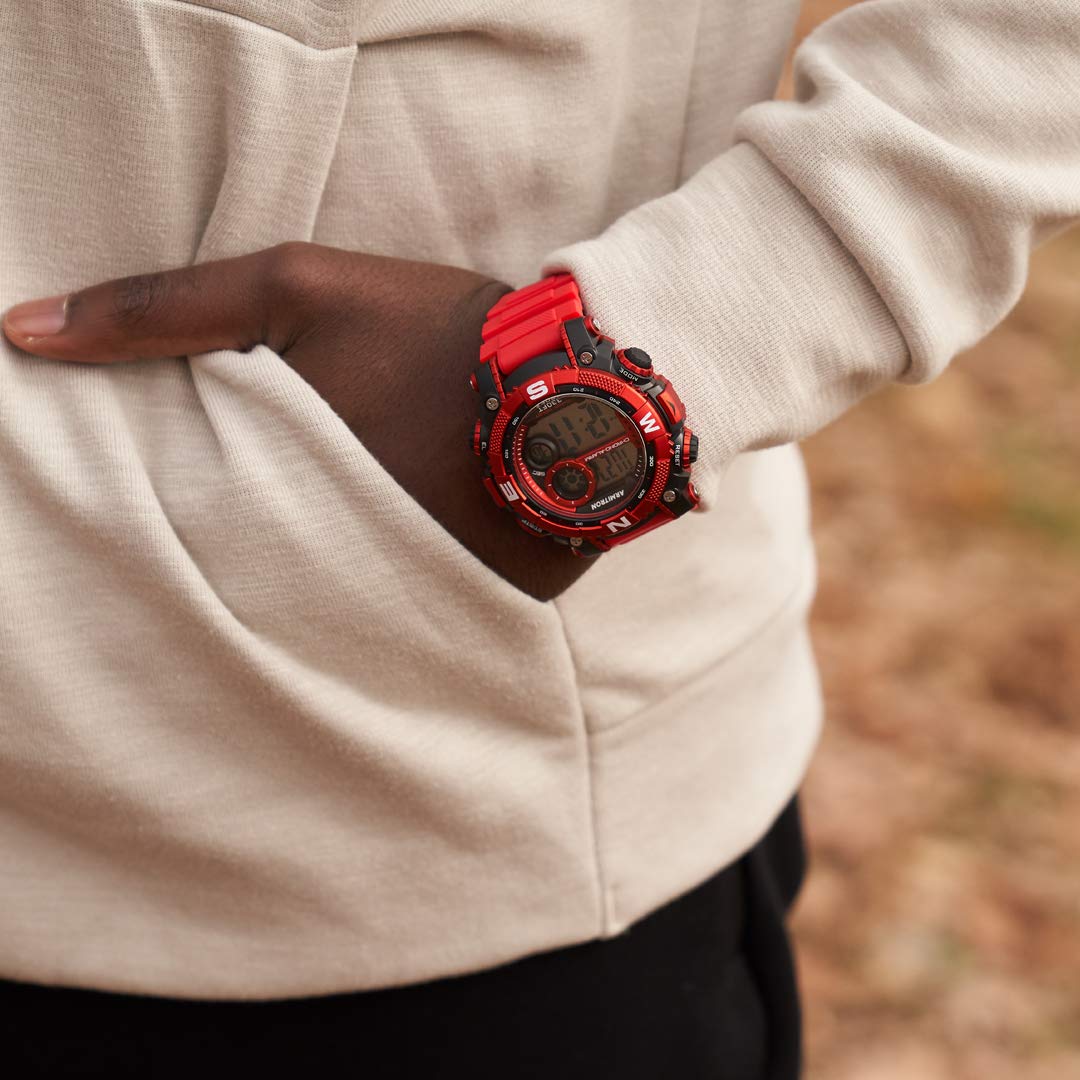 Digital Chronograph Resin Strap Watch K327