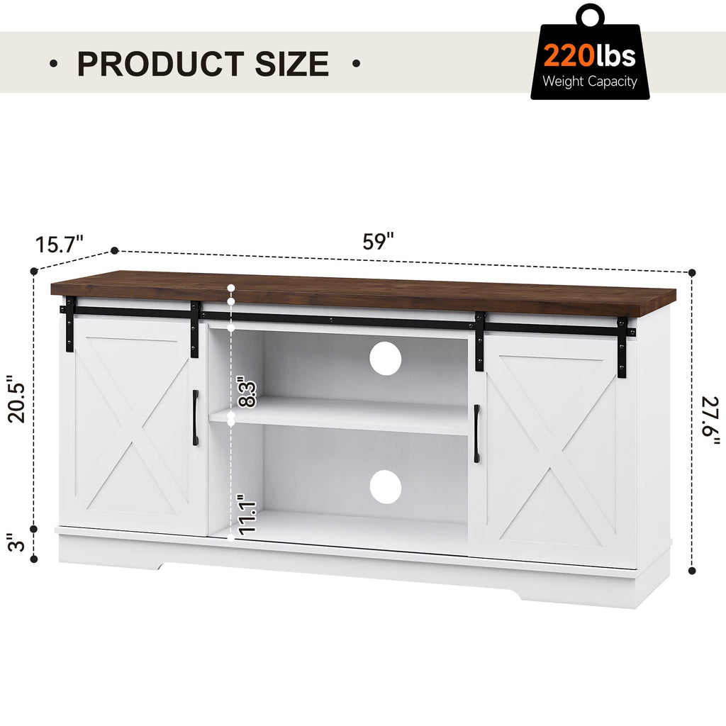 Farmhouse TV Stand Entertainment Center for 65 Inch TV A60599