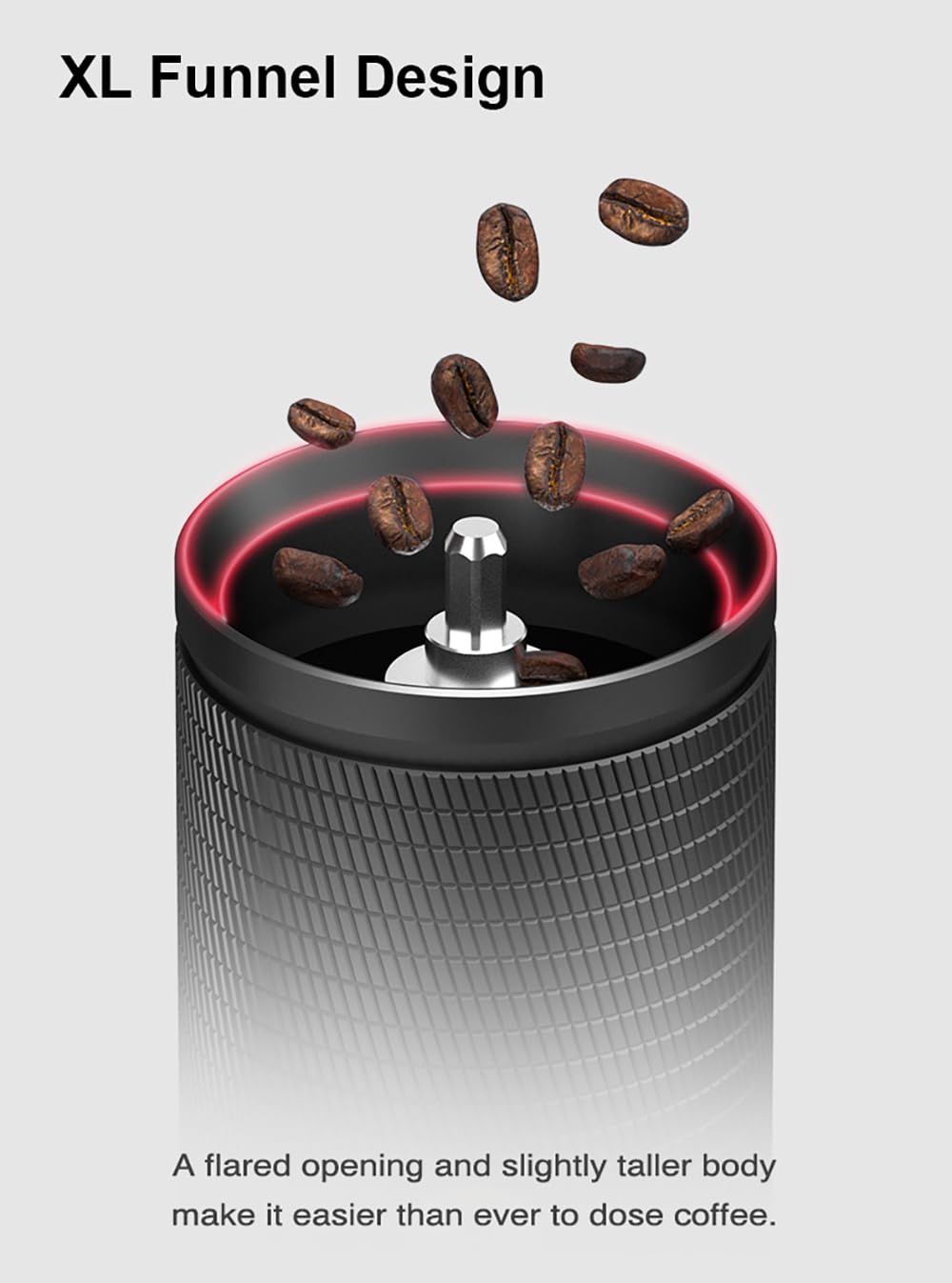 Manual Coffee Grinder 30g CNC Stainless Steel Conical Burr Matte Black R10418