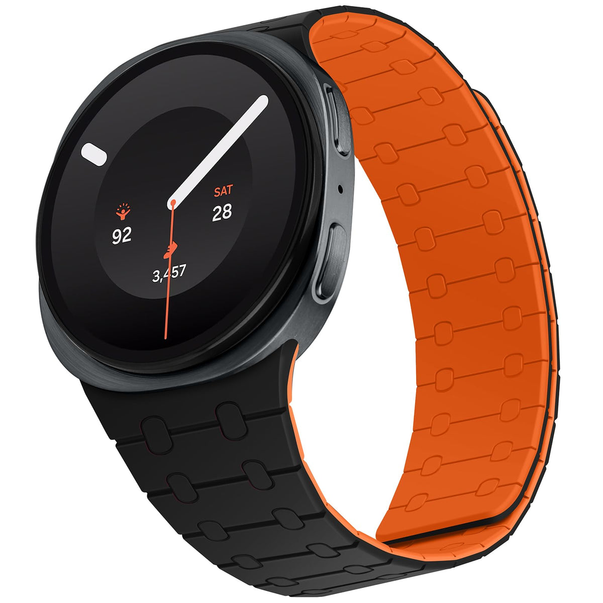 Black Orange Silicone Magnetic Band R574