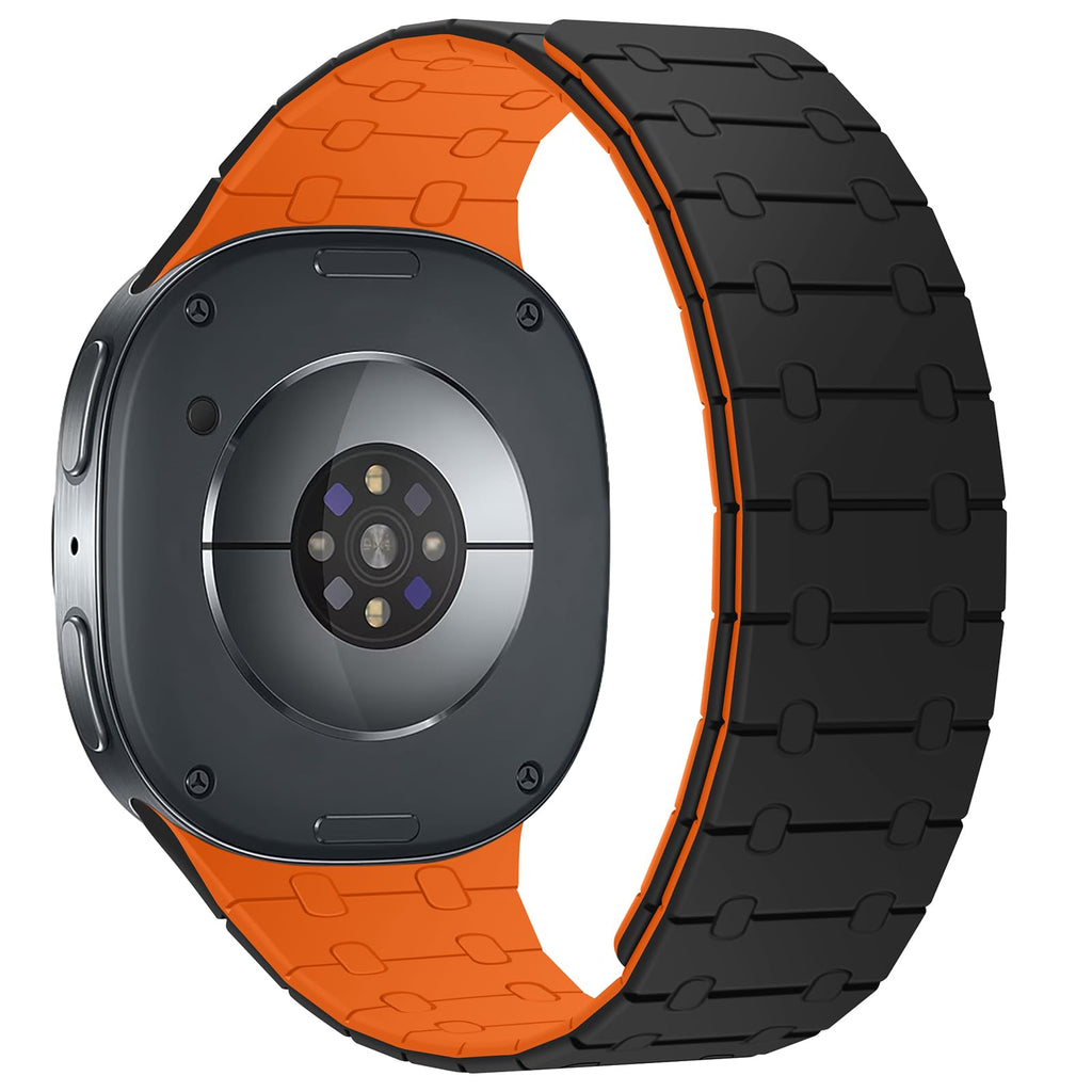 Black Orange Silicone Magnetic Band R574