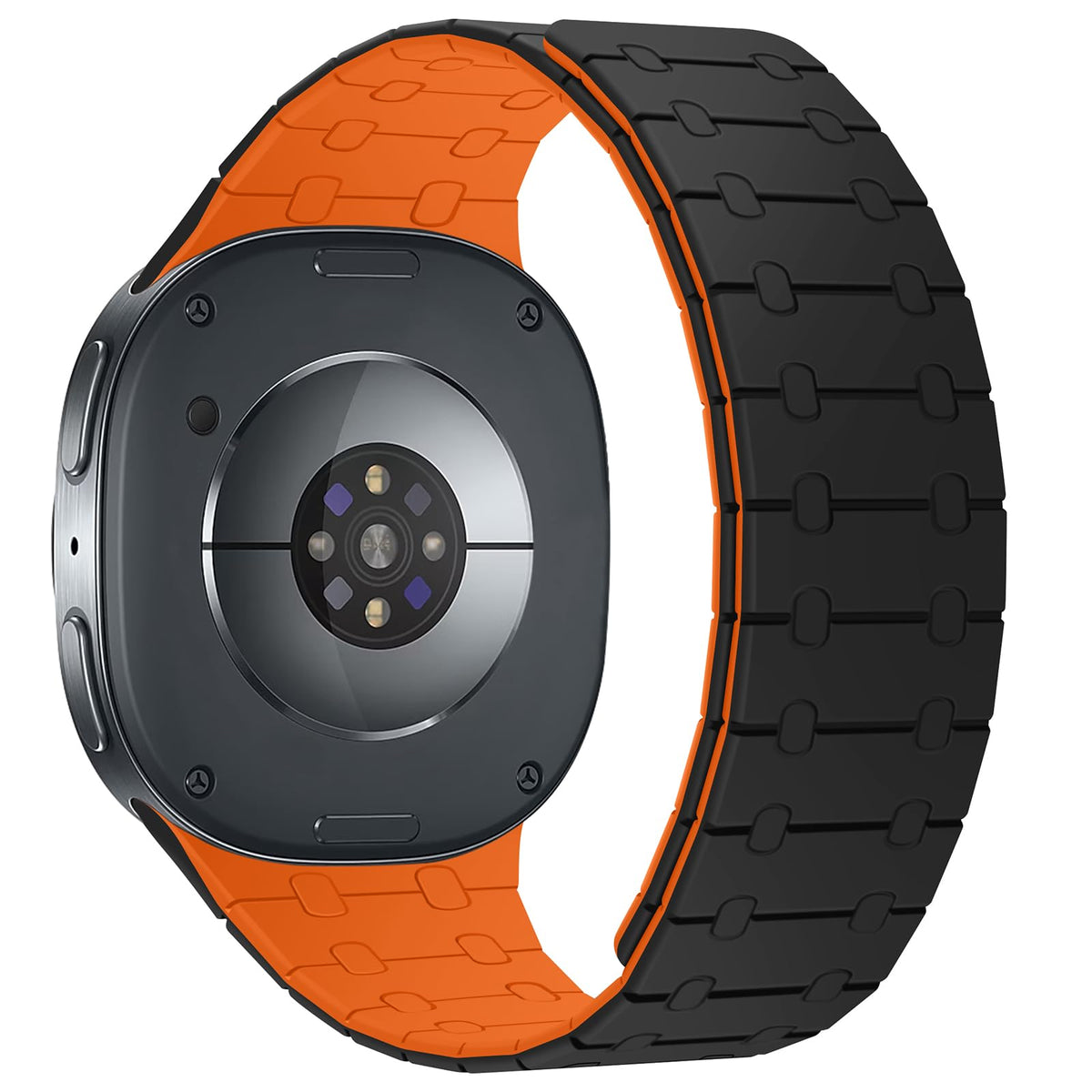 Black Orange Silicone Magnetic Band R574
