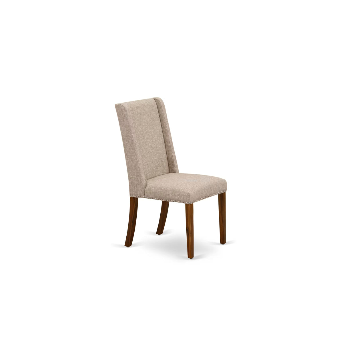 5-piece Wooden Dining Room Set with 4 Light Tan Linen Chairs T8532