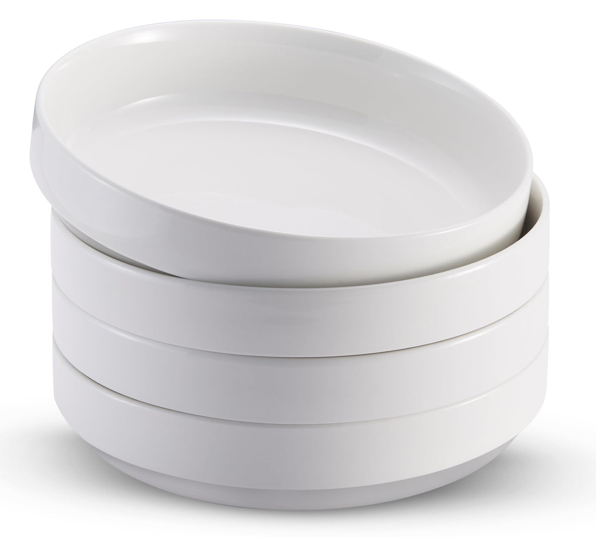Ceramic Pasta Bowls Set of 4 White P353735