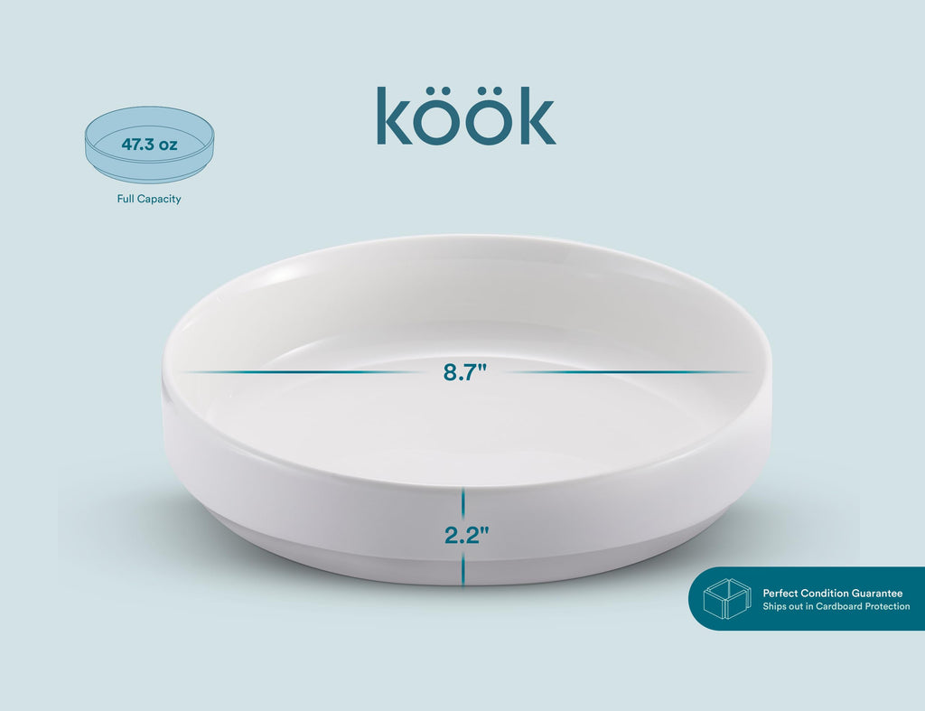 Ceramic Pasta Bowls Set of 4 White P353735