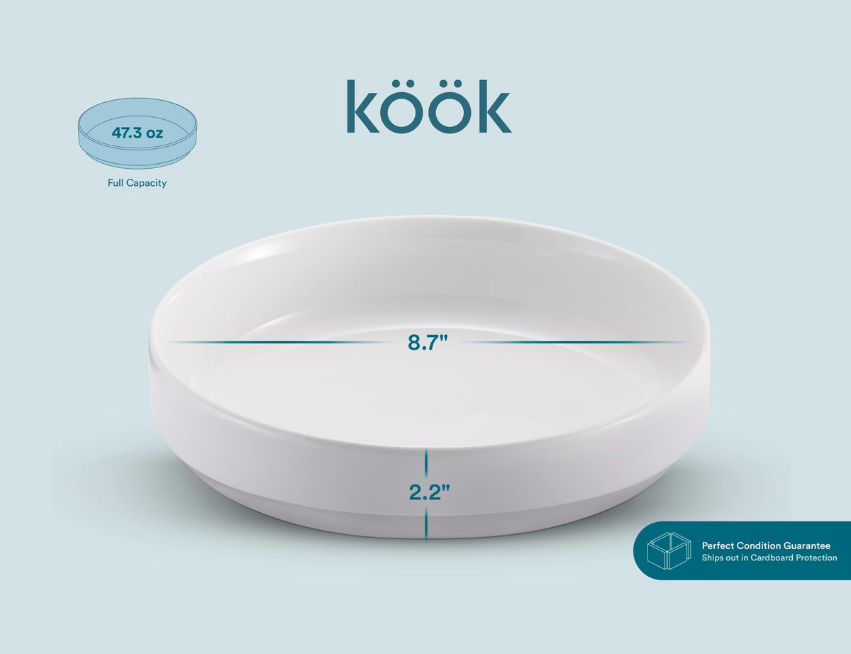 Ceramic Pasta Bowls Set of 4 White P353735
