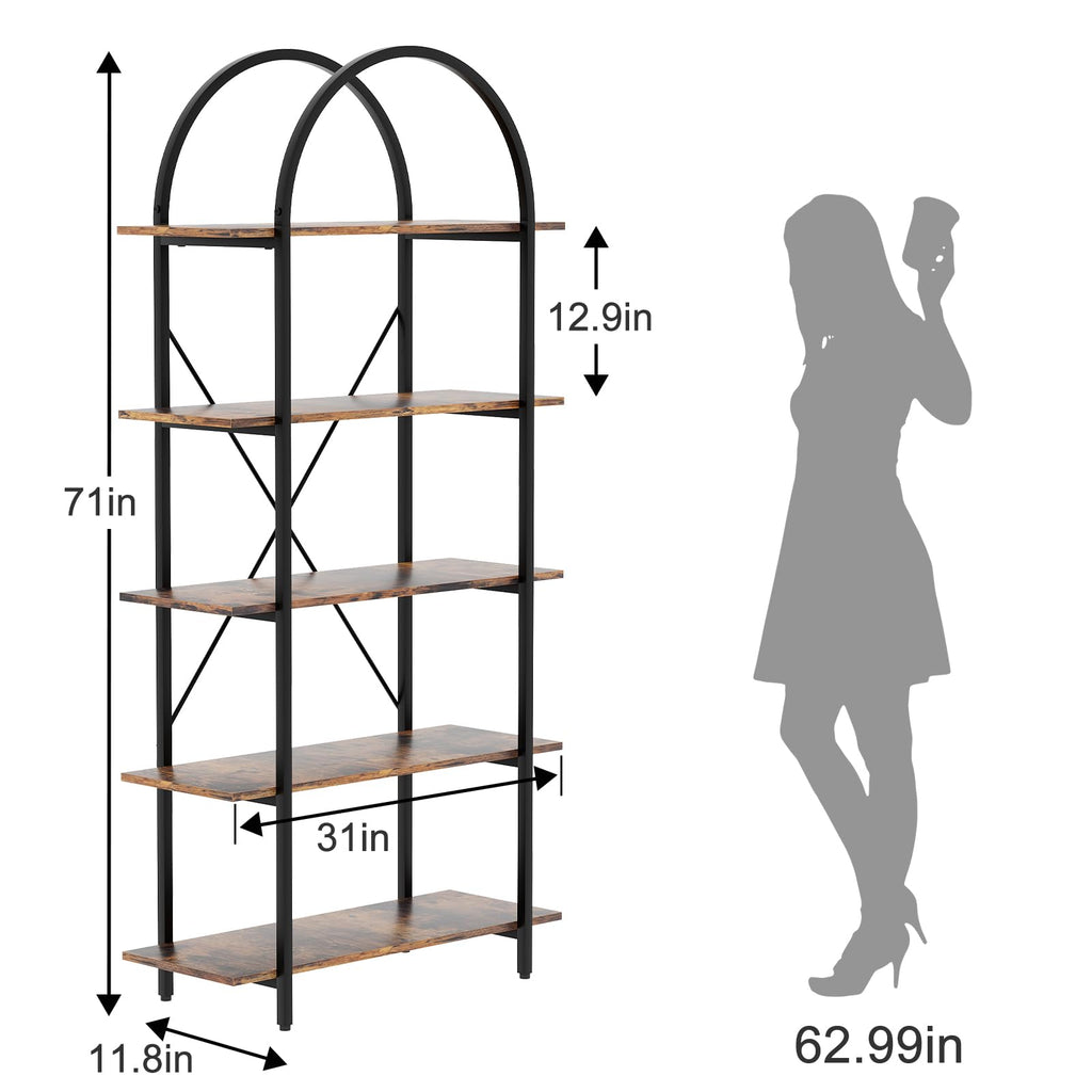 5 Tier Arched Bookshelf A507