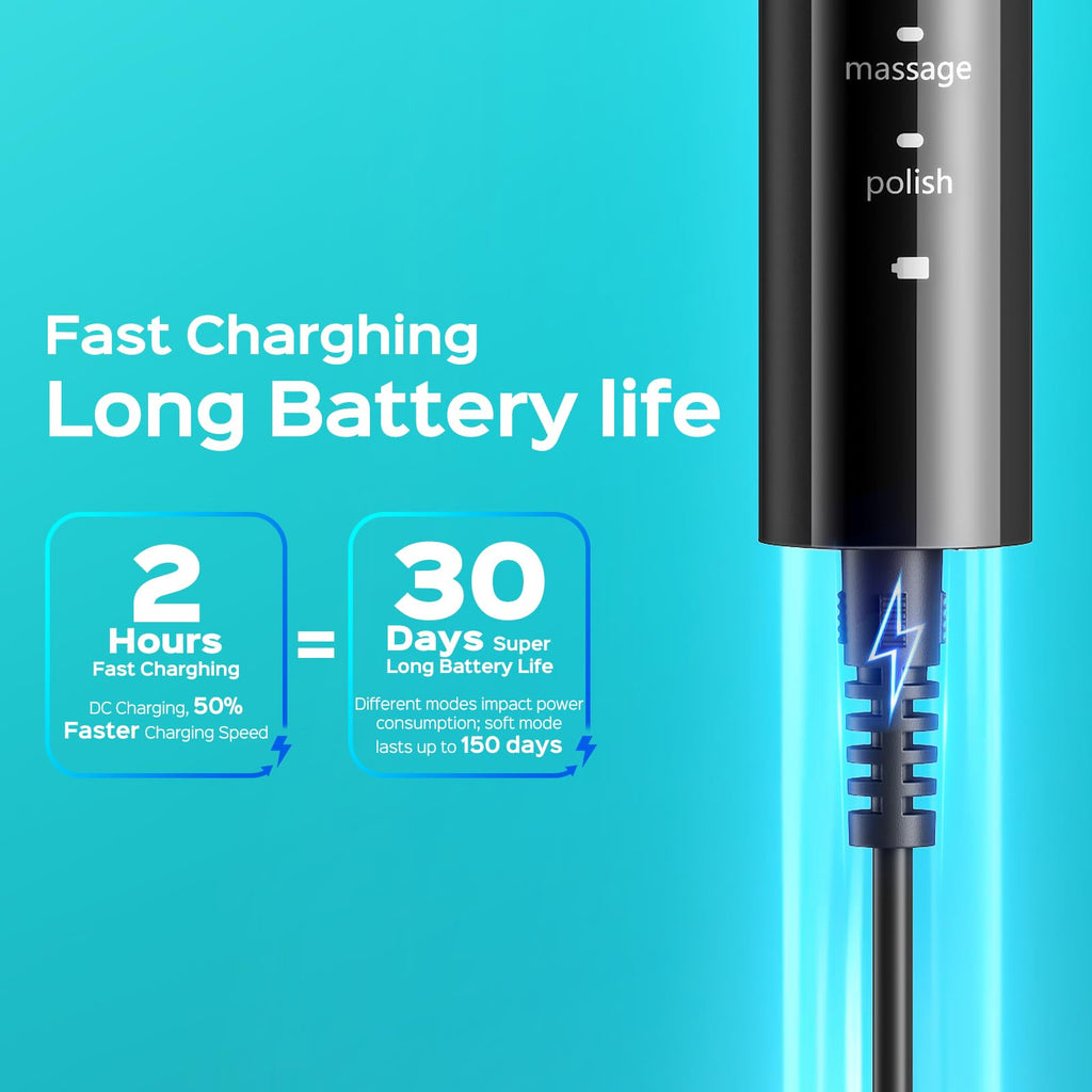 Electric Toothbrush 2PCS Black Pink H504