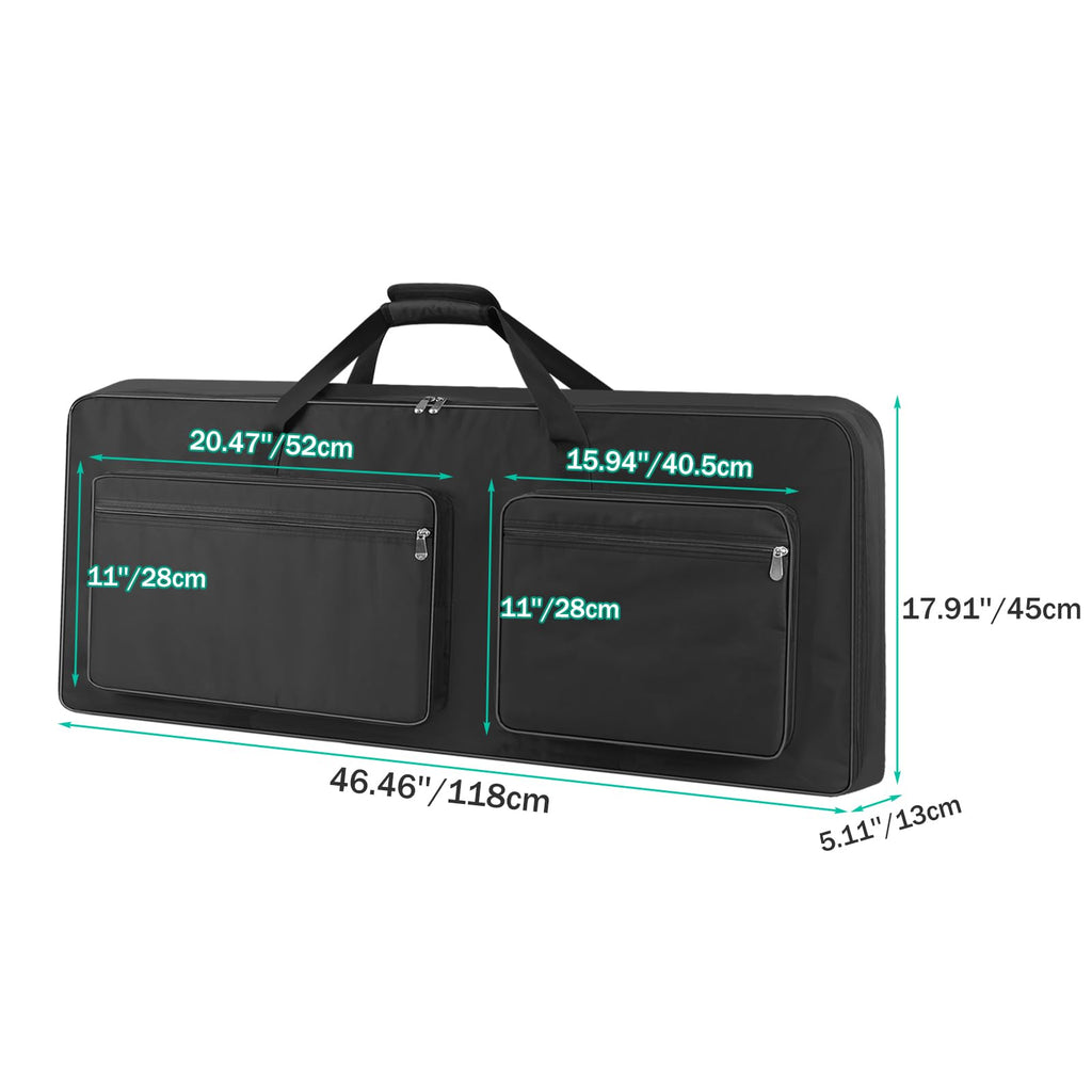 76 Key Piano Keyboard Case Bag with 4-Pocket (Black) P218