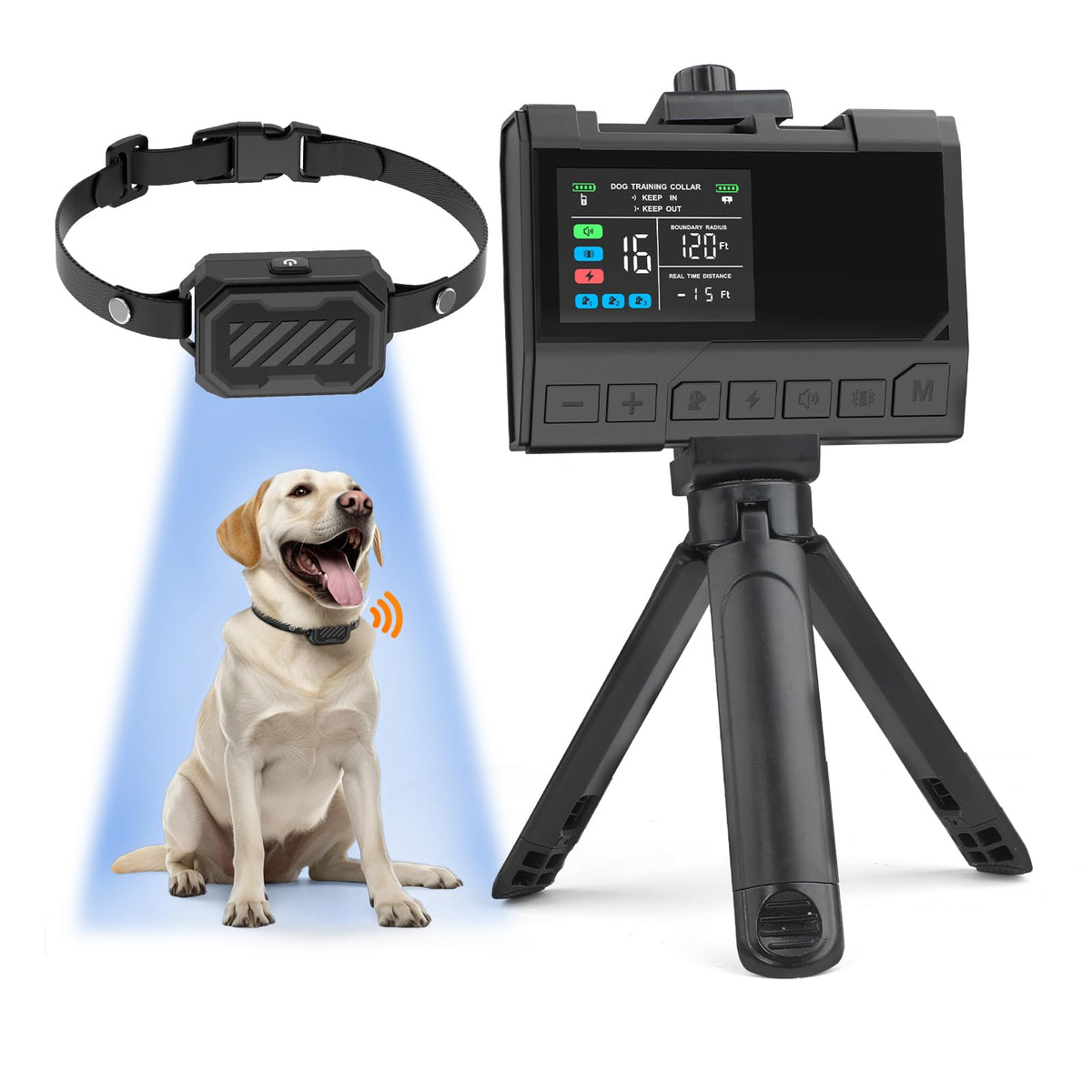 Wireless Dog Fence with Waterproof Collar, Up to 1 Acre O1683