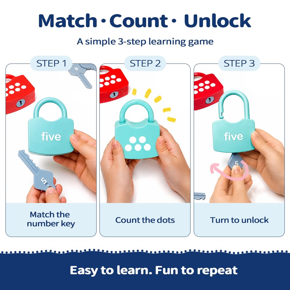 Number Learning Locks with Keys Counting Toys G846056