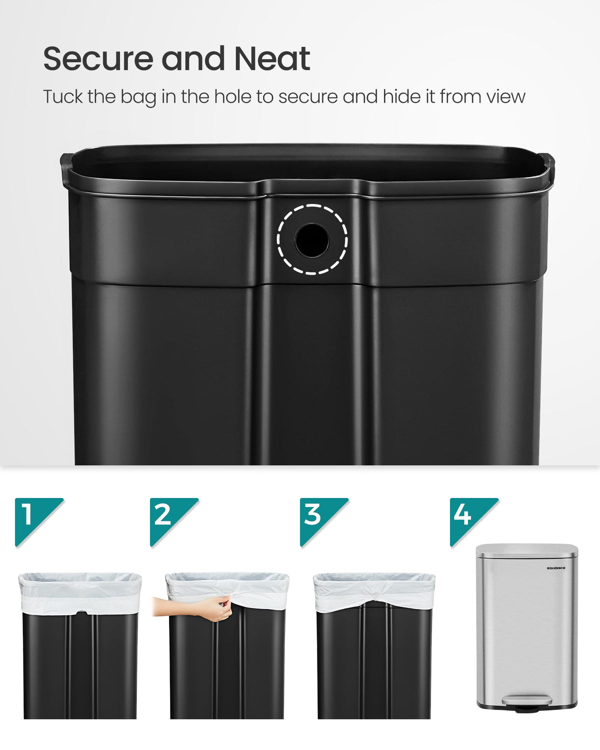 13 Gallon Stainless Steel Trash Can M495