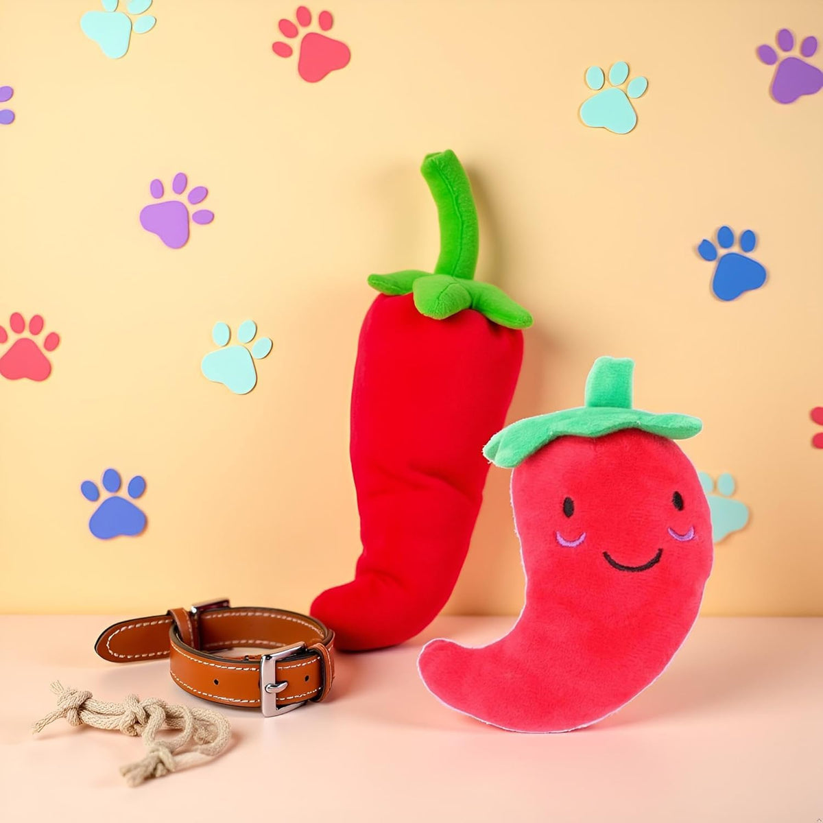 Red Squeaky Plush Dog Toys X2294