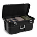 Rolling Storage Trunk with Wheels and Handle, 22 Gallon Black Bin A6703