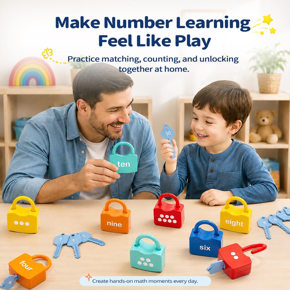 Number Learning Locks with Keys Counting Toys G846056