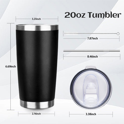 20oz Insulated Tumbler with Lid Straw D428854