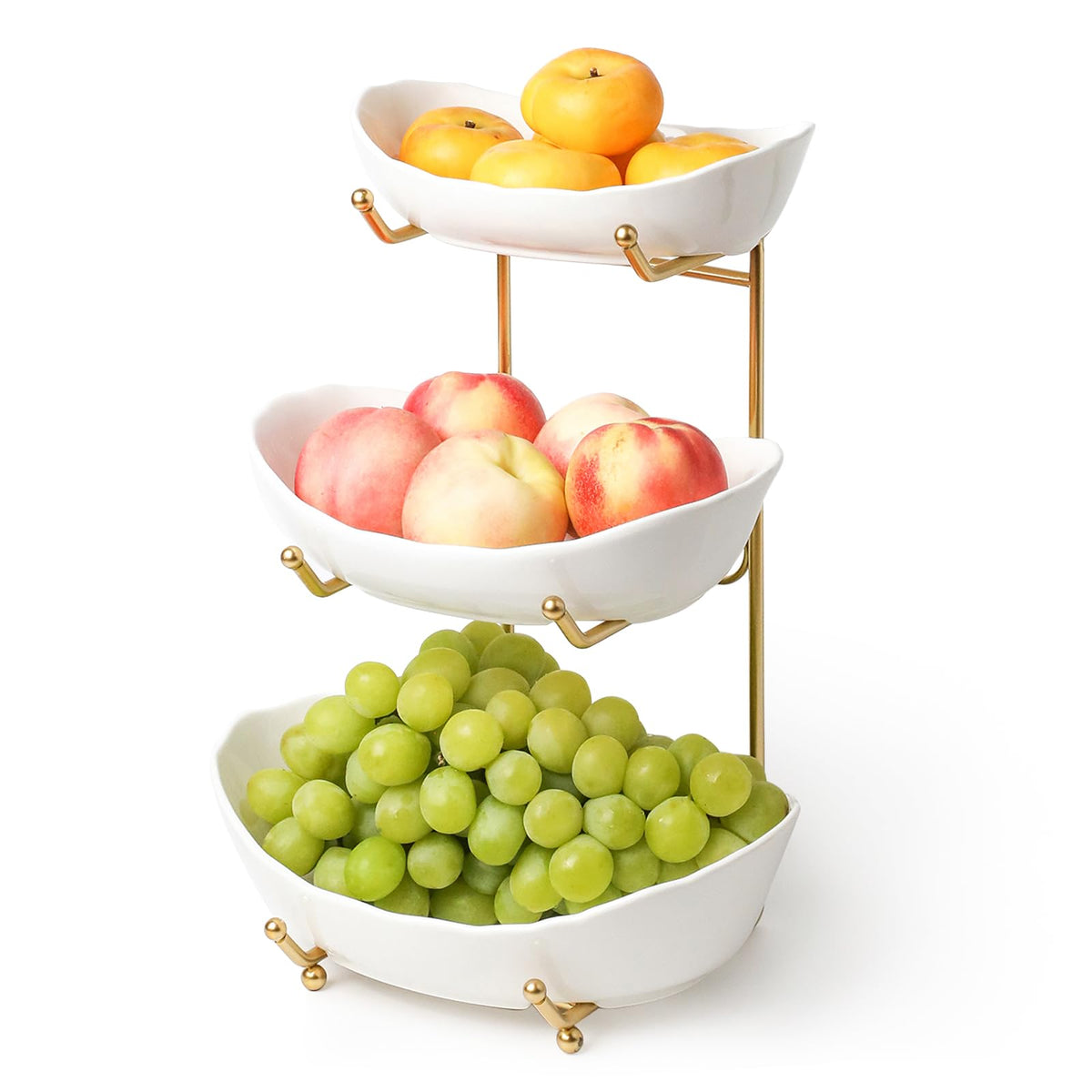 3 Tier White Ceramic Fruit Bowl R47579