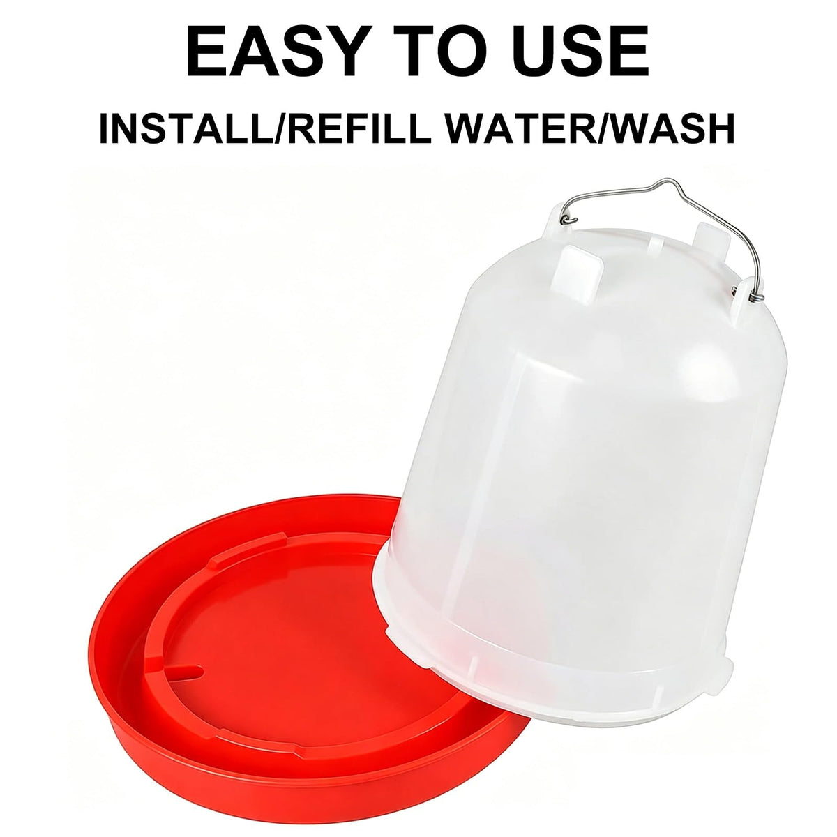 2 Pack 2 Gallon Plastic Poultry Waterer L1186