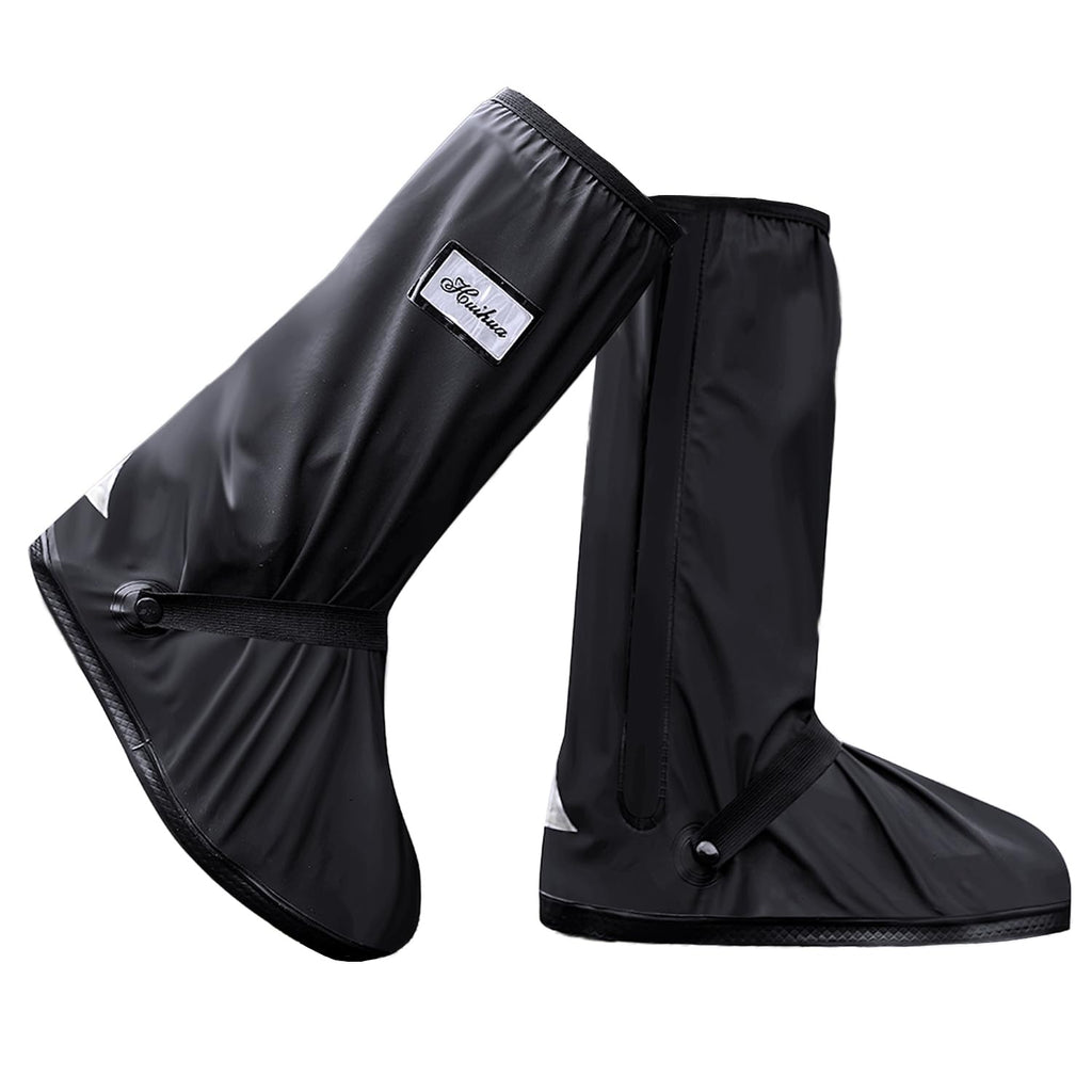 Black Waterproof Rain Boot Shoe Cover with Reflector B8333