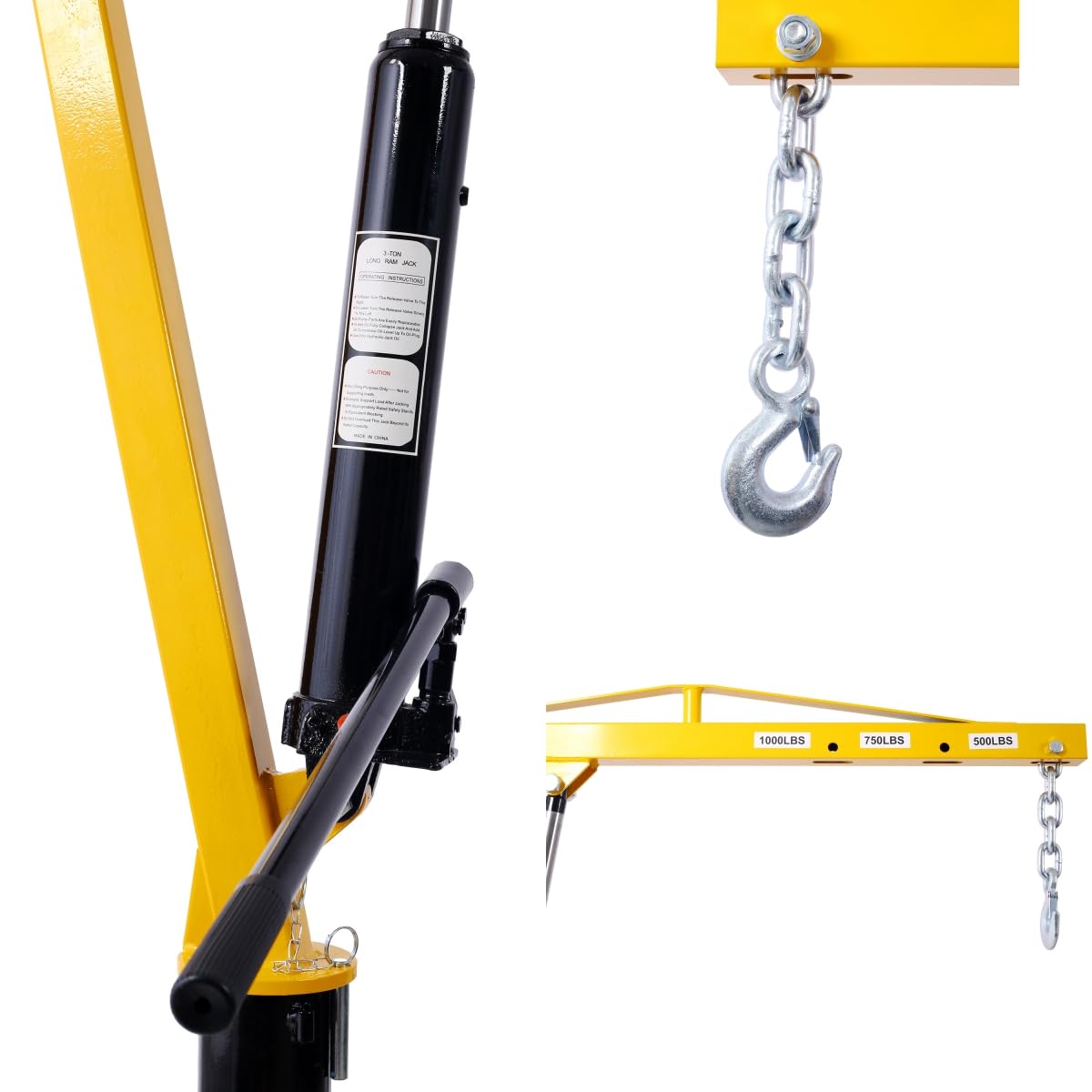 1000 lbs Hydraulic Truck Bed Crane Hoist D73651