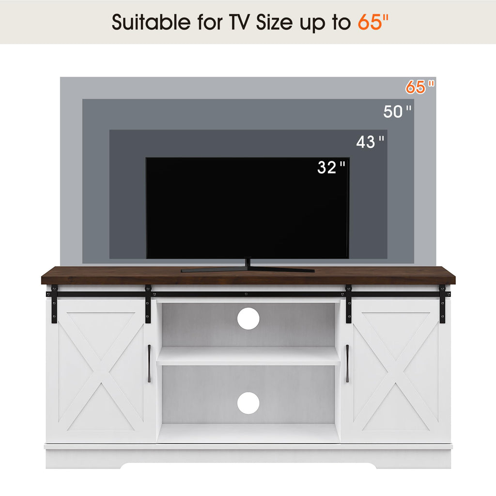 Farmhouse TV Stand Entertainment Center for 65 Inch TV A60599