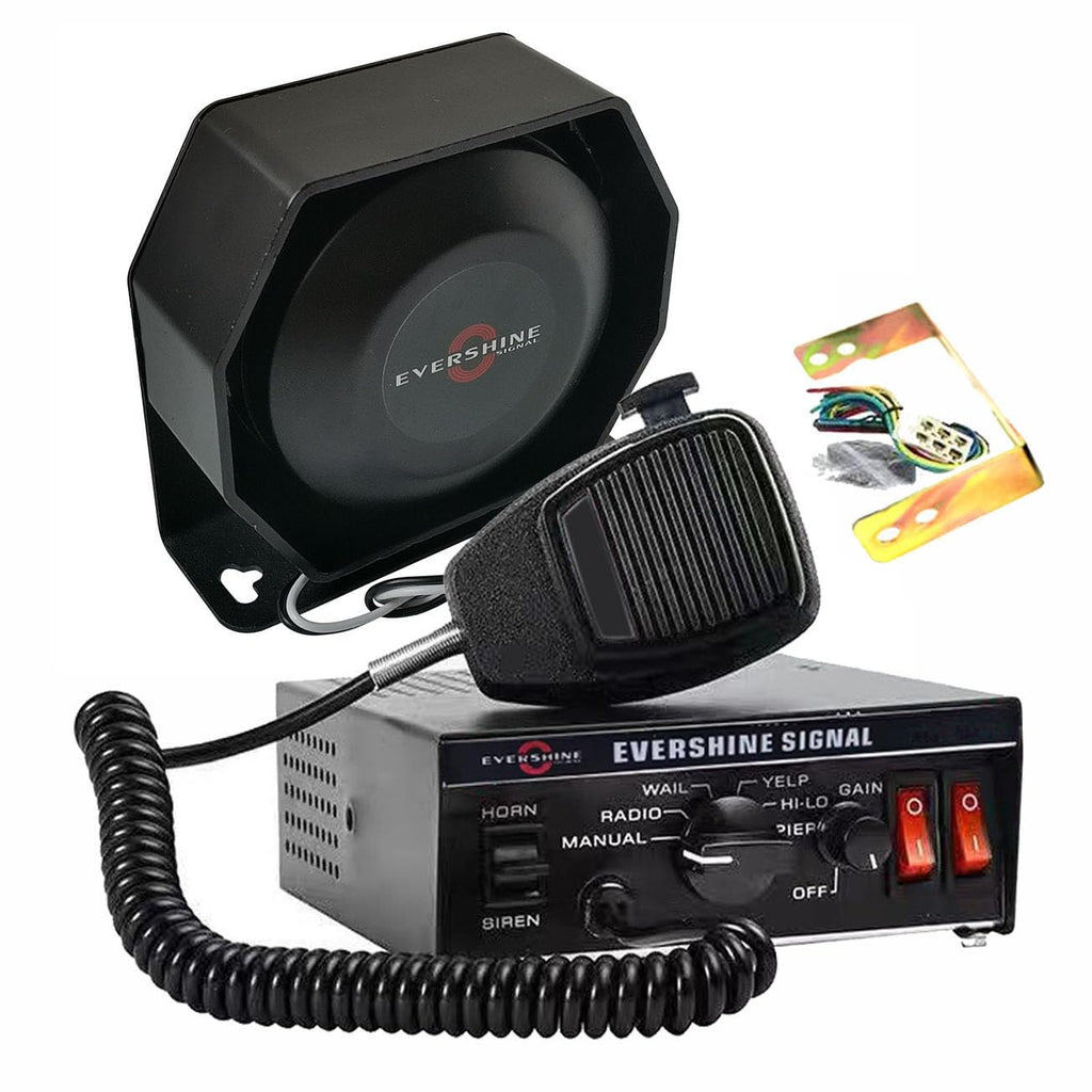 12V 100W Siren PA System Kit with Amplifier Speaker Microphone 7 Tones G889980