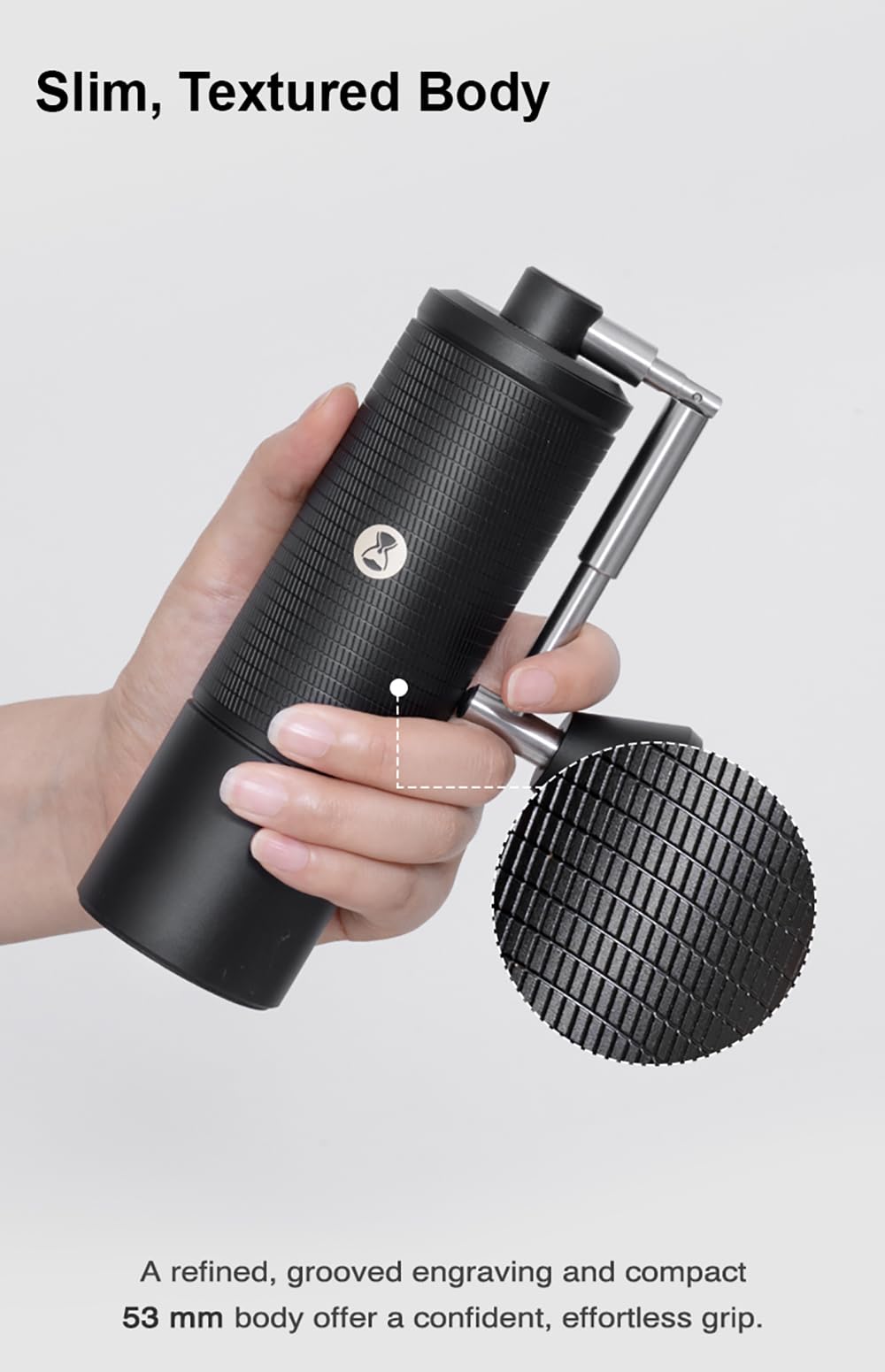 Manual Coffee Grinder 30g CNC Stainless Steel Conical Burr Matte Black R10418