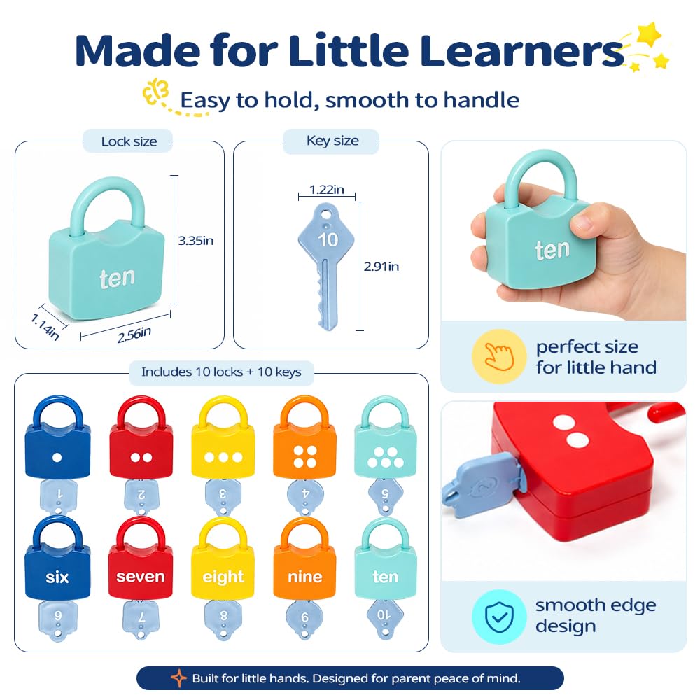 Number Learning Locks with Keys Counting Toys G846056