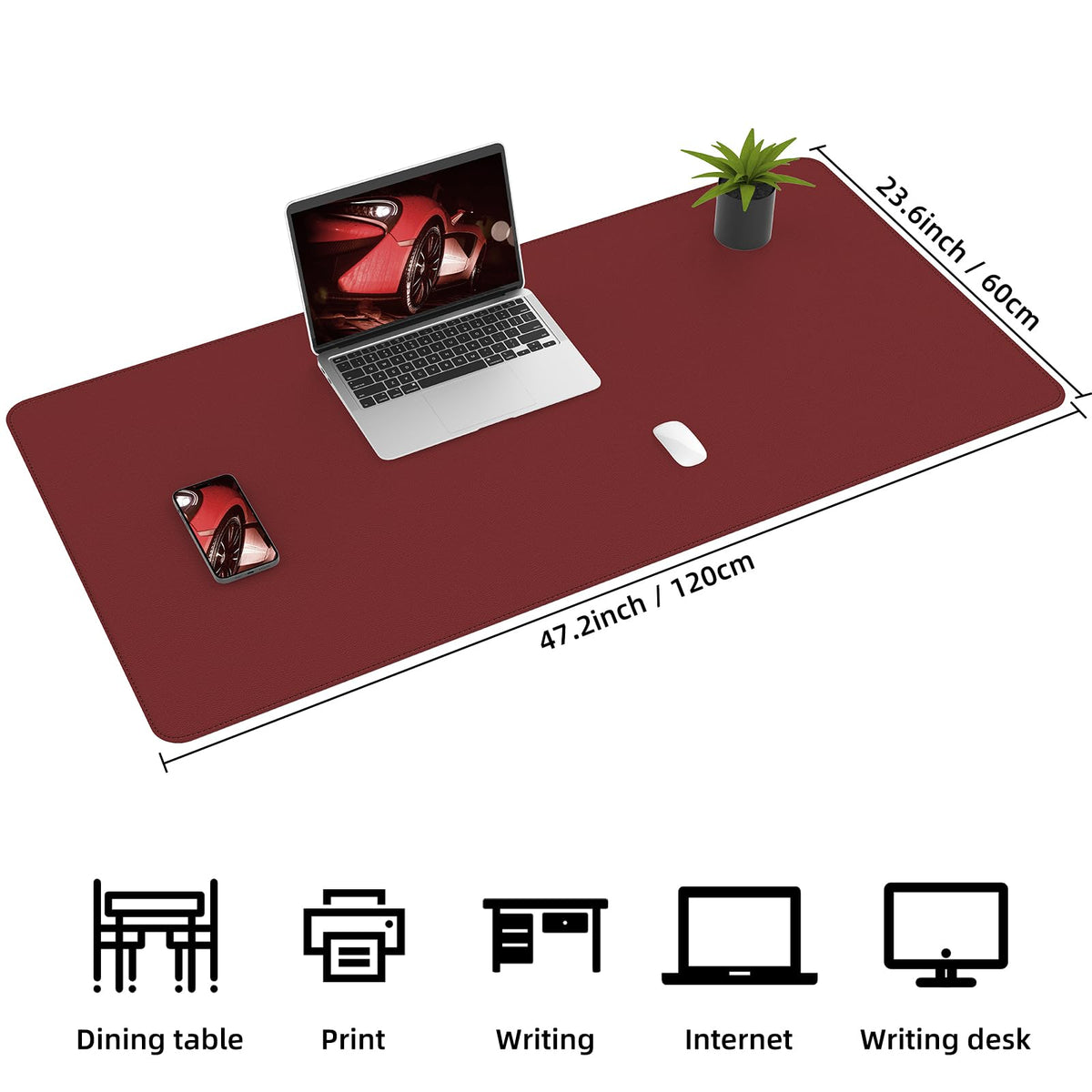 Cork & PU Leather Desk Mat 47" x 23.6" Q786