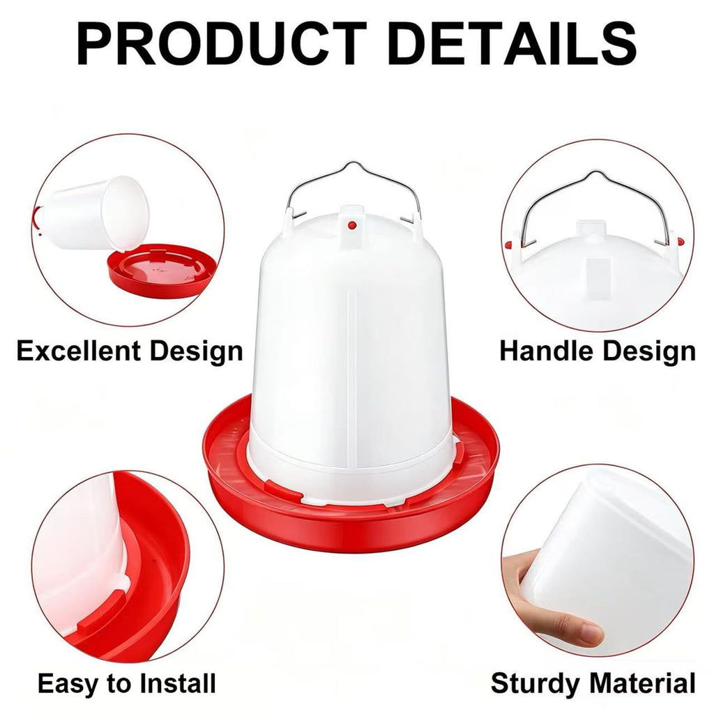 2 Pack 2 Gallon Plastic Poultry Waterer L1186