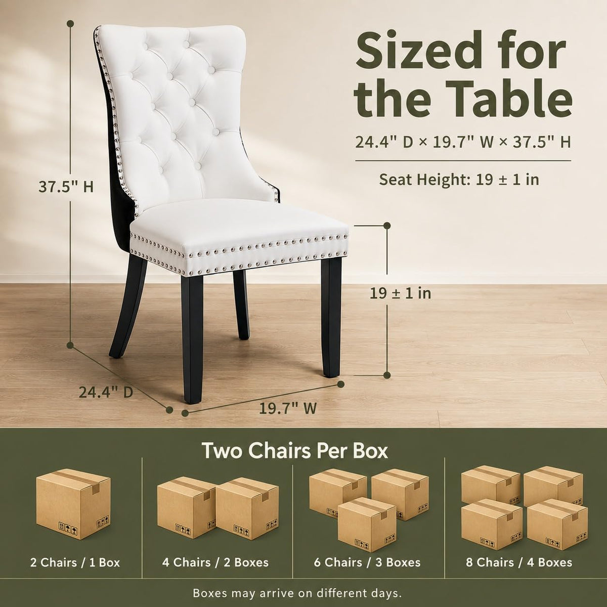 White Black PU Dining Chairs Set of 6 D427113