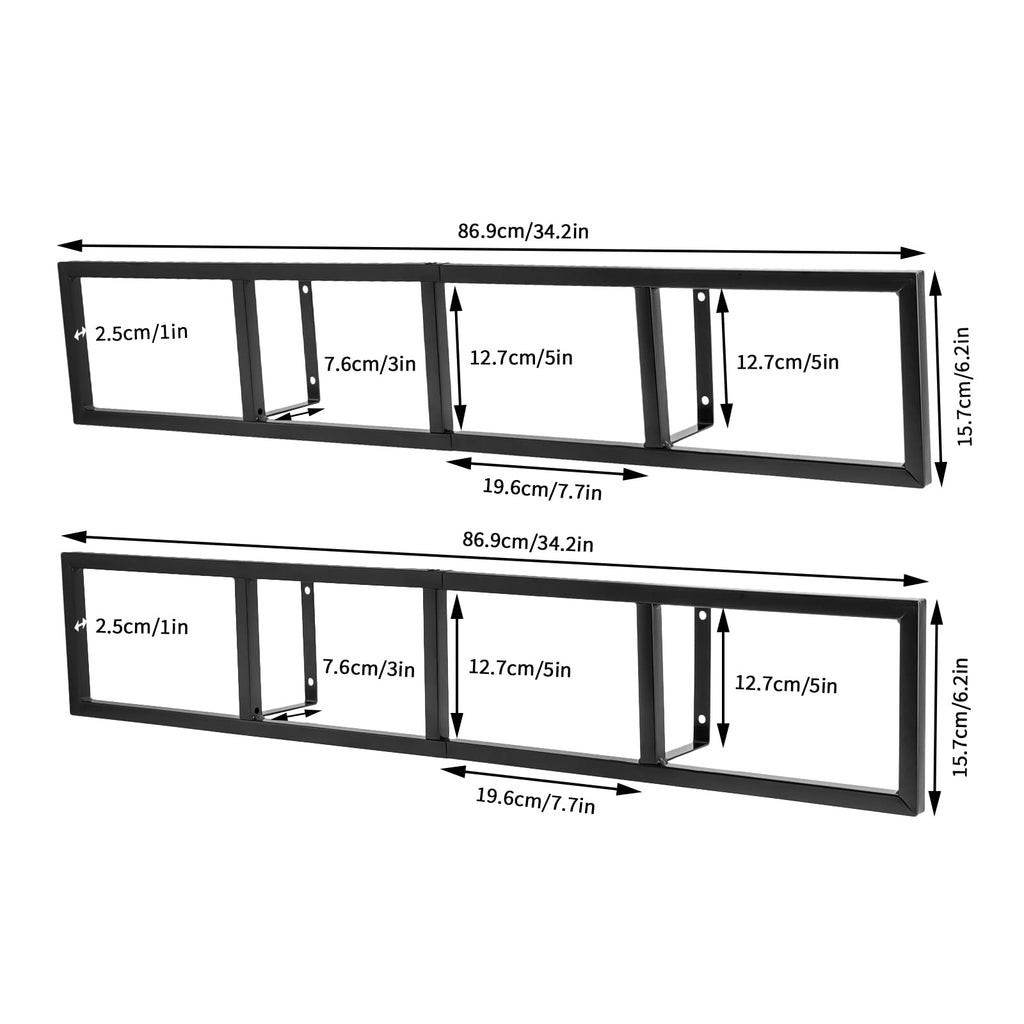 34 Inch Black Metal Media Storage Rack Z663
