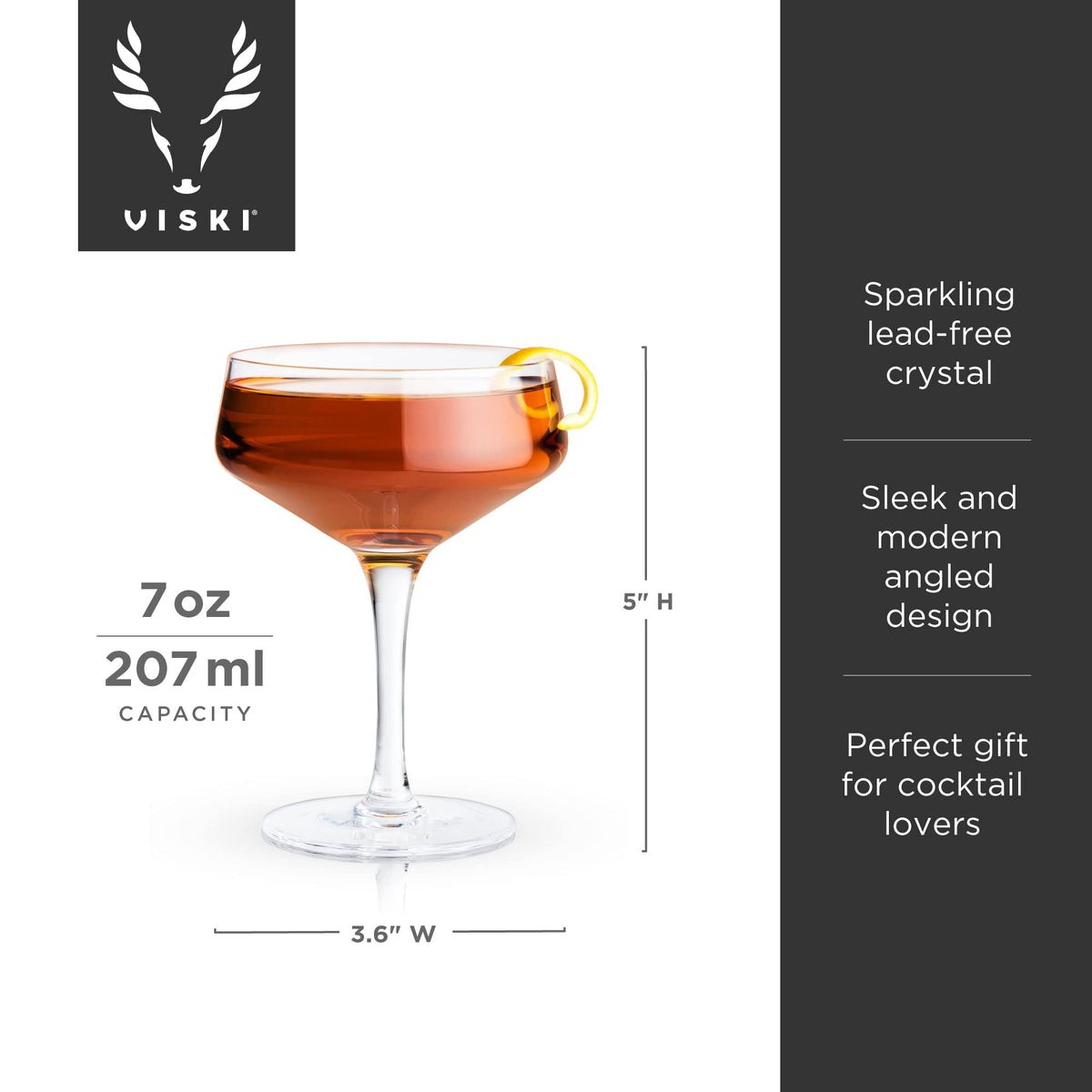 Crystal Coupe Cocktail Glasses Set of 4 M132