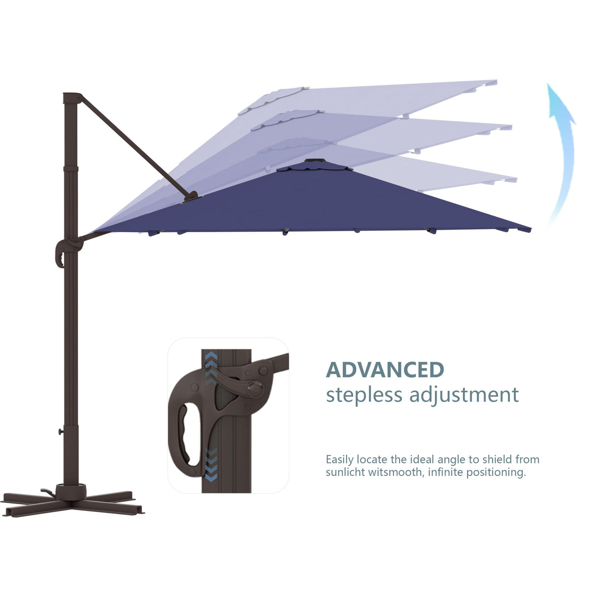 Cantilever Umbrella with Base and Lights Y62819