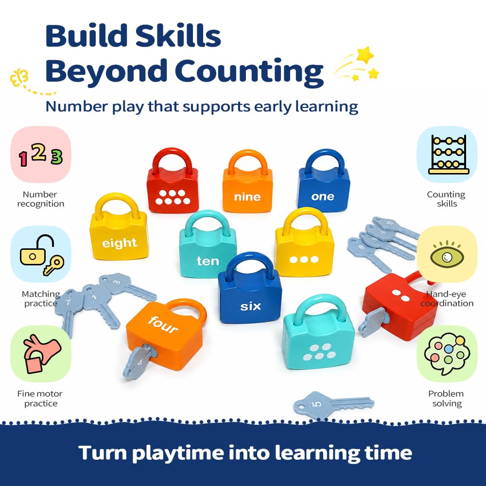 Number Learning Locks with Keys Counting Toys G846056