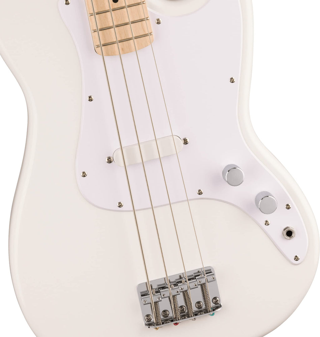 Arctic White Bass Guitar with Amplifier and Cable Q29973